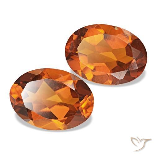 1.45 ctw Orange Citrine Stones, Natural Citrine in Oval Facet Shape for Sale