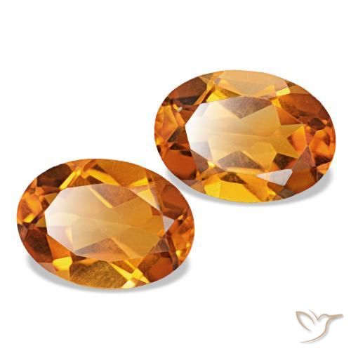 1.45 ctw Orange Citrine Stones, Natural Citrine in Oval Facet Shape for Sale