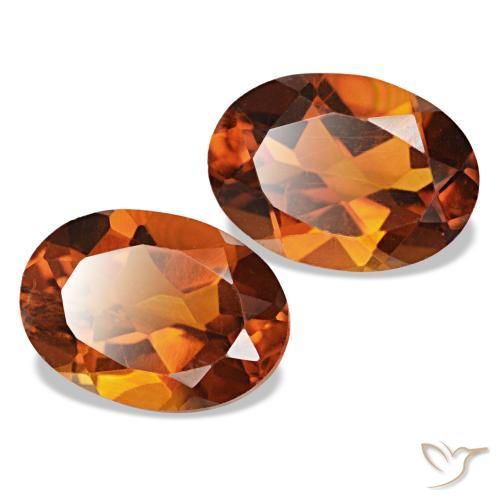 1.51 ctw Orange Citrine Stones, Natural Citrine in Oval Facet Shape for Sale