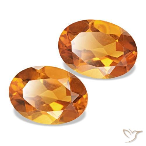 1.58 ctw Orange Citrine Stones, Natural Citrine in Oval Facet Shape for Sale