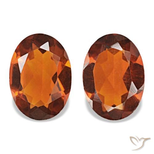 1.20 ctw Orange Citrine Gemstones, Citrine Gems in Oval Facet Shape for Sale.