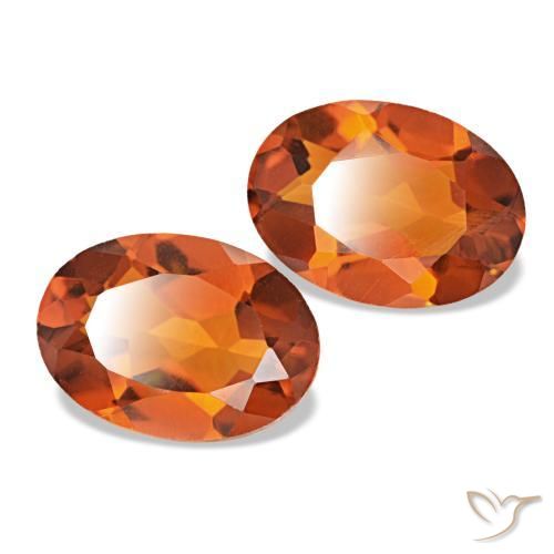 1.31 ctw Orange Citrine Stones, Natural Citrine in Oval Facet Shape for Sale