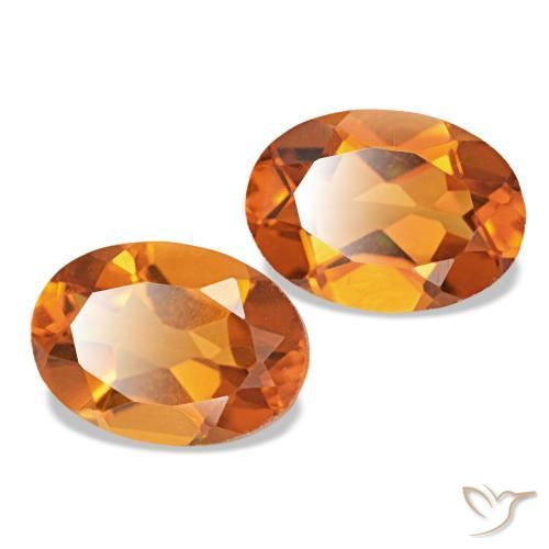 1.46 ctw Orange Citrine Stones, Natural Citrine in Oval Facet Shape for Sale