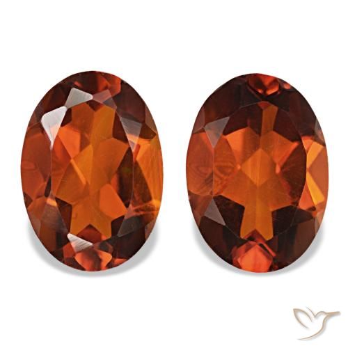 1.42 ctw Orange Citrine Gemstones, Citrine Gems in Oval Facet Shape for Sale.
