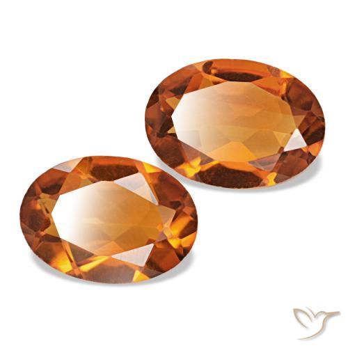1.28 ctw Orange Citrine Stones, Natural Citrine in Oval Facet Shape for Sale