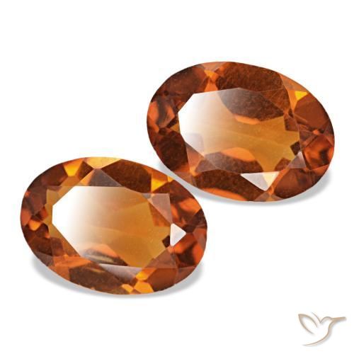 1.28 ctw Orange Citrine Stones, Natural Citrine in Oval Facet Shape for Sale