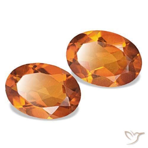 1.34 ctw Orange Citrine Stones, Natural Citrine in Oval Facet Shape for Sale