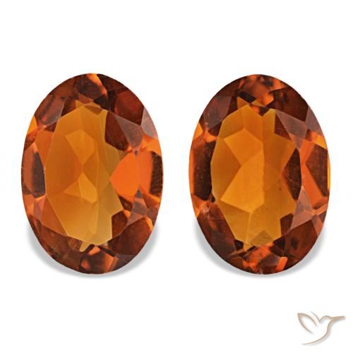 1.15 ctw Orange Citrine Gemstones, Citrine Gems in Oval Facet Shape for Sale.