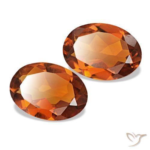 1.15 ctw Orange Citrine Stones, Natural Citrine in Oval Facet Shape for Sale