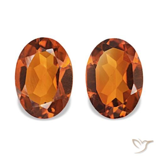 1.31 ctw Orange Citrine Gemstones, Citrine Gems in Oval Facet Shape for Sale.