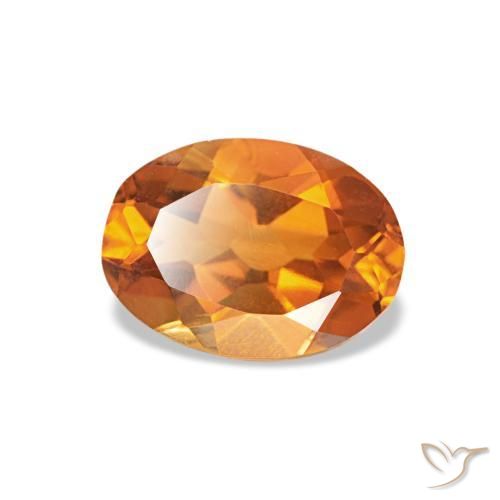 0.64 ct Orange Citrine Stone, Natural Citrine in Oval Facet Shape for Sale