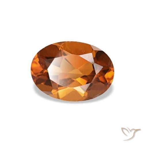 0.73 ct Orange Citrine Stone, Natural Citrine in Oval Facet Shape for Sale