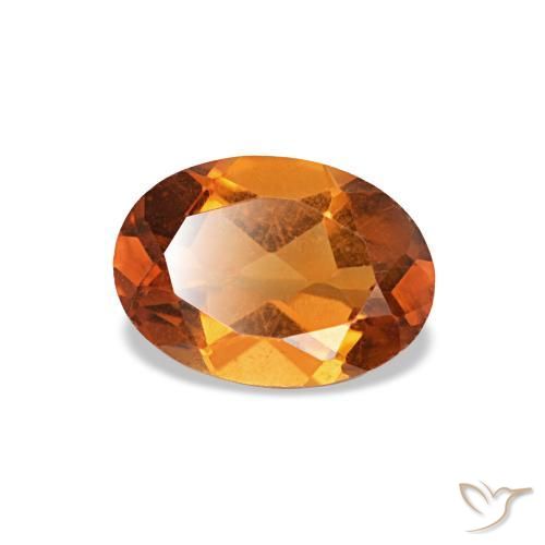 0.71 ct Orange Citrine Stone, Natural Citrine in Oval Facet Shape for Sale