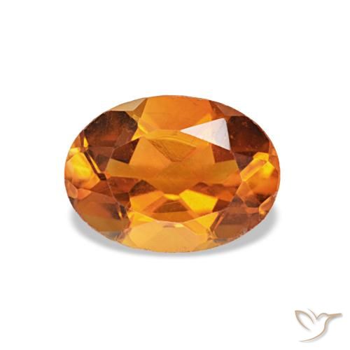 0.74 ct Orange Citrine Gemstone, Citrine Gem in Oval Facet Shape for Sale.