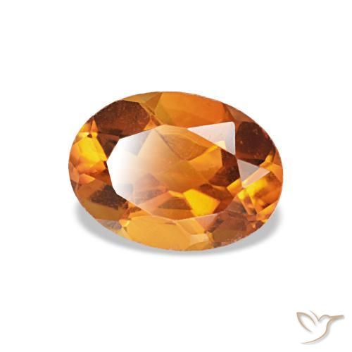 0.74 ct Orange Citrine Stone, Natural Citrine in Oval Facet Shape for Sale