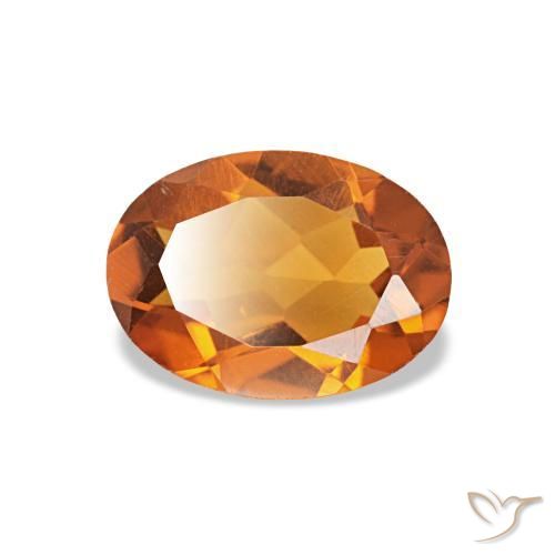 0.67 ct Orange Citrine Stone, Natural Citrine in Oval Facet Shape for Sale