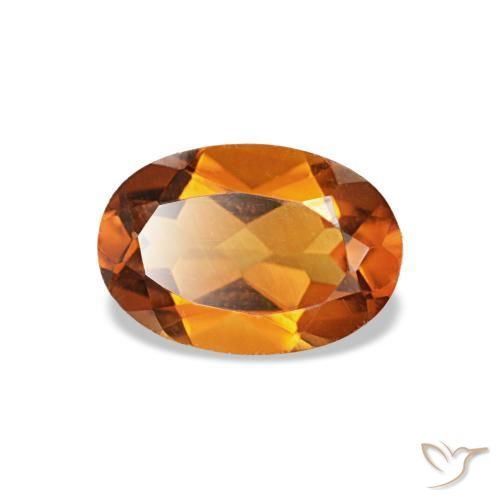 0.67 ct Orange Citrine Stone, Natural Citrine in Oval Facet Shape for Sale