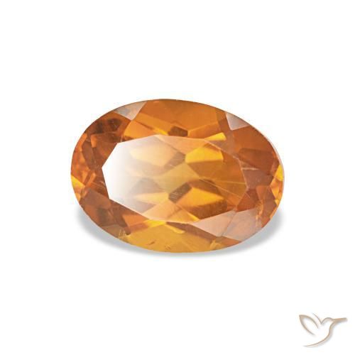0.69 ct Orange Citrine Stone, Natural Citrine in Oval Facet Shape for Sale