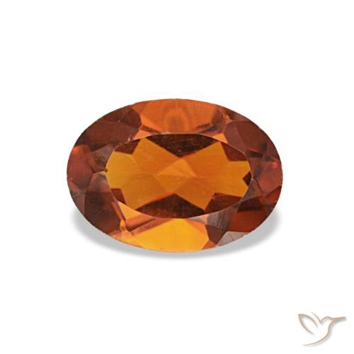 0.63 ct Orange Citrine Gemstone, Citrine Gem in Oval Facet Shape for Sale.