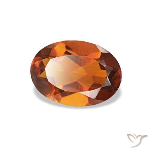 0.63 ct Orange Citrine Stone, Natural Citrine in Oval Facet Shape for Sale