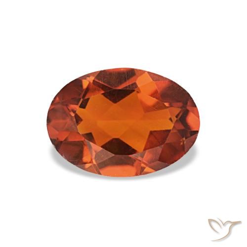 0.67 ct Orange Citrine Gemstone, Citrine Gem in Oval Facet Shape for Sale.