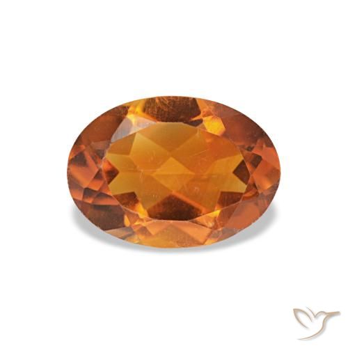 0.69 ct Orange Citrine Gemstone, Citrine Gem in Oval Facet Shape for Sale.