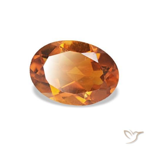 0.69 ct Orange Citrine Stone, Natural Citrine in Oval Facet Shape for Sale