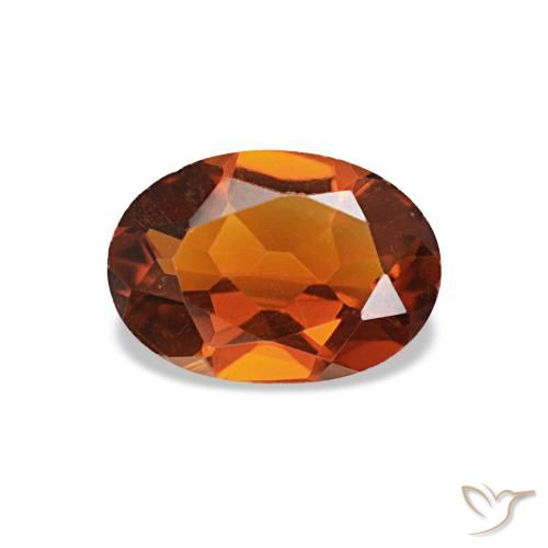 0.60 ct Orange Citrine Gemstone, Citrine Gem in Oval Facet Shape for Sale.