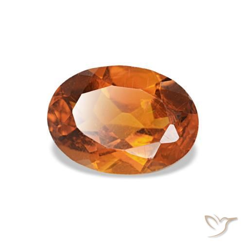 0.71 ct Orange Citrine Stone, Natural Citrine in Oval Facet Shape for Sale