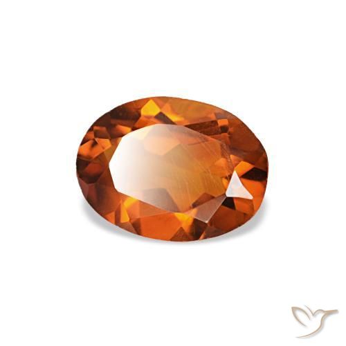 0.60 ct Orange Citrine Stone, Natural Citrine in Oval Facet Shape for Sale