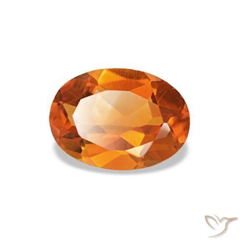 0.71 ct Orange Citrine Stone, Natural Citrine in Oval Facet Shape for Sale