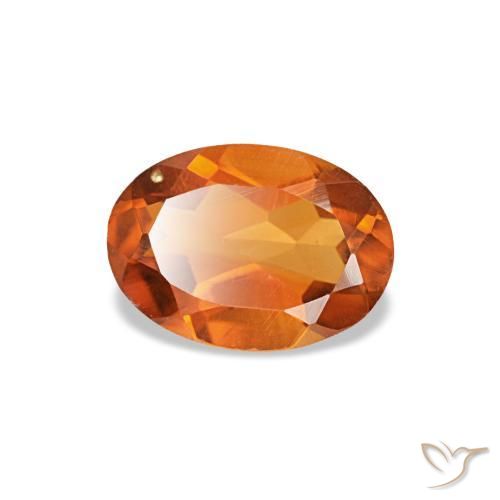 0.59 ct Orange Citrine Stone, Natural Citrine in Oval Facet Shape for Sale
