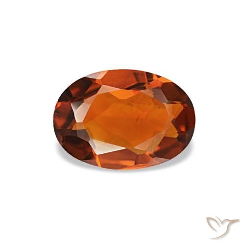 0.54 ct Orange Citrine Gemstone, Citrine Gem in Oval Facet Shape for Sale.
