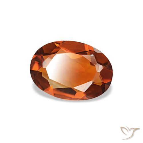 0.54 ct Orange Citrine Stone, Natural Citrine in Oval Facet Shape for Sale