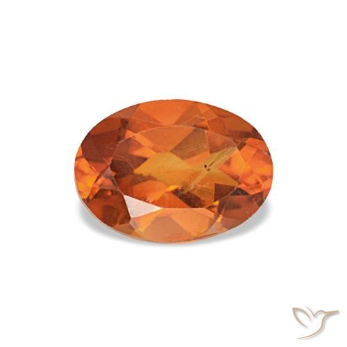 0.66 ct Orange Citrine Gemstone, Citrine Gem in Oval Facet Shape for Sale.