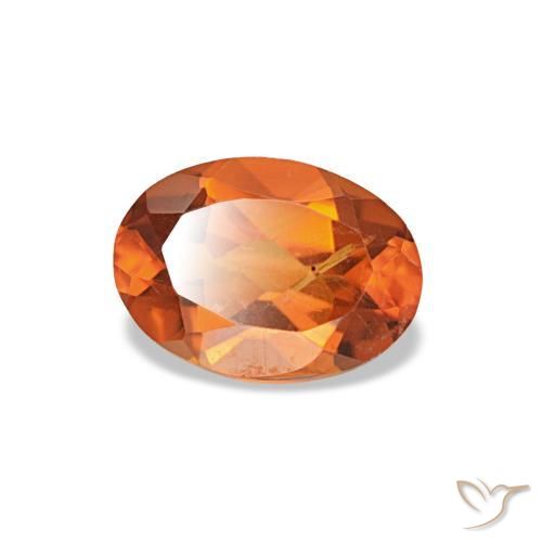 0.66 ct Orange Citrine Stone, Natural Citrine in Oval Facet Shape for Sale