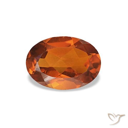 0.64 ct Orange Citrine Gemstone, Citrine Gem in Oval Facet Shape for Sale.