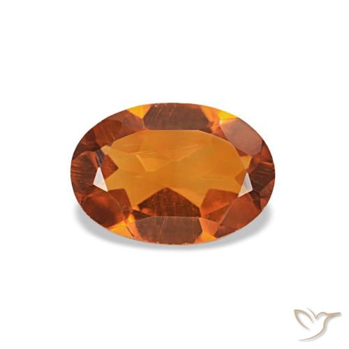 0.66 ct Orange Citrine Gemstone, Citrine Gem in Oval Facet Shape for Sale.