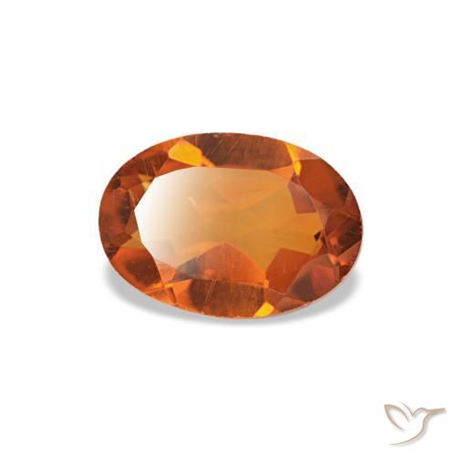 0.66 ct Orange Citrine Stone, Natural Citrine in Oval Facet Shape for Sale