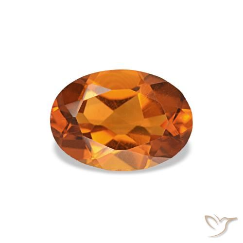 0.72 ct Orange Citrine Gemstone, Citrine Gem in Oval Facet Shape for Sale.