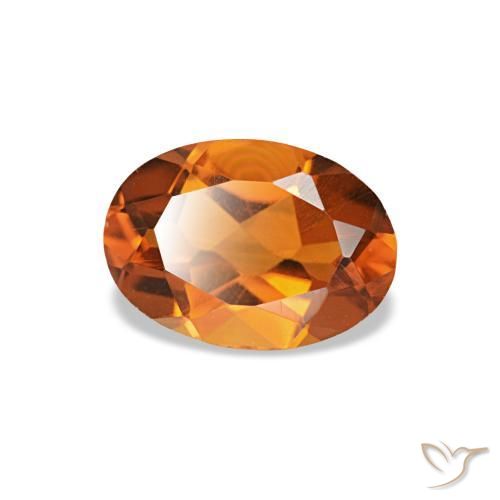 0.72 ct Orange Citrine Stone, Natural Citrine in Oval Facet Shape for Sale