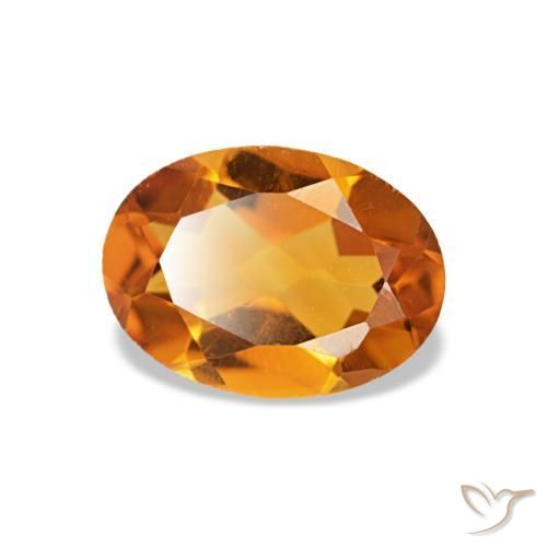 0.72 ct Orange Citrine Stone, Natural Citrine in Oval Facet Shape for Sale