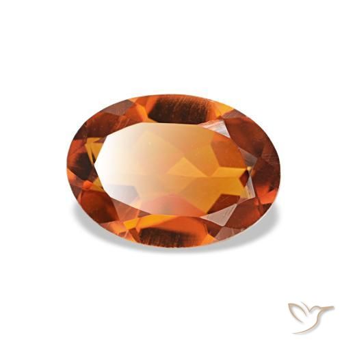 0.73 ct Orange Citrine Stone, Natural Citrine in Oval Facet Shape for Sale