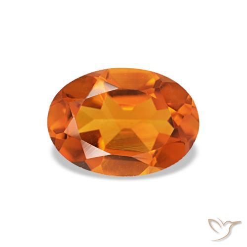 0.71 ct Orange Citrine Gemstone, Citrine Gem in Oval Facet Shape for Sale.