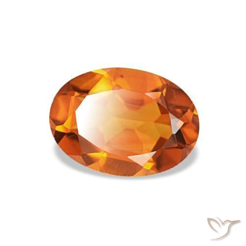 0.71 ct Orange Citrine Stone, Natural Citrine in Oval Facet Shape for Sale