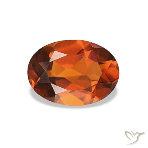 0.69 ct Orange Citrine Gemstone, Citrine Gem in Oval Facet Shape for Sale.