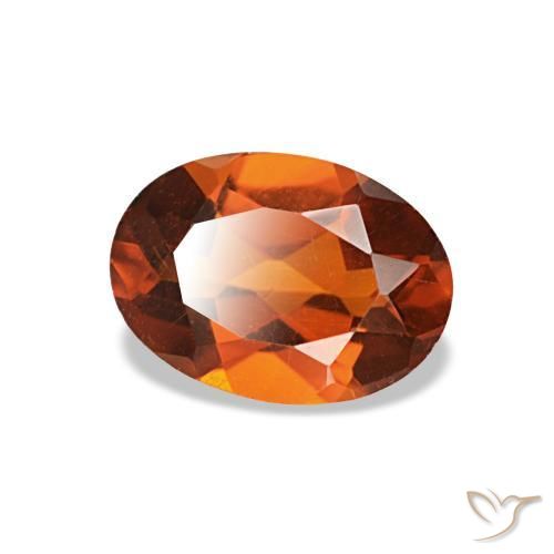 0.69 ct Orange Citrine Stone, Natural Citrine in Oval Facet Shape for Sale