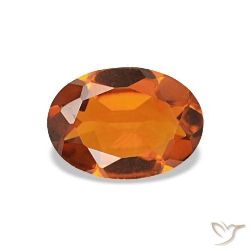 0.66 ct Orange Citrine Gemstone, Citrine Gem in Oval Facet Shape for Sale.