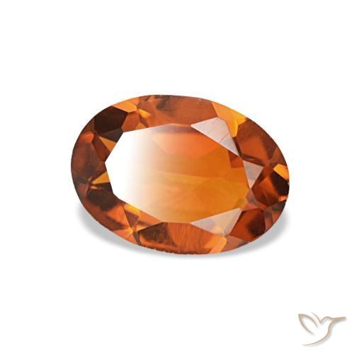 0.66 ct Orange Citrine Stone, Natural Citrine in Oval Facet Shape for Sale