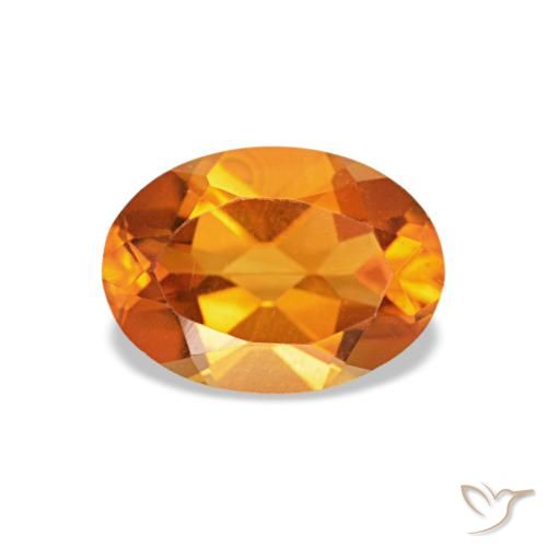 0.73 ct Orange Citrine Gemstone, Citrine Gem in Oval Facet Shape for Sale.